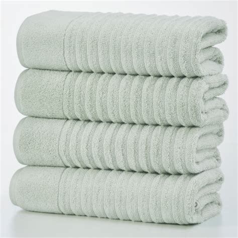 Linery Co Zero Twist Cotton Textured Bath Towel Set Sage Green Bath