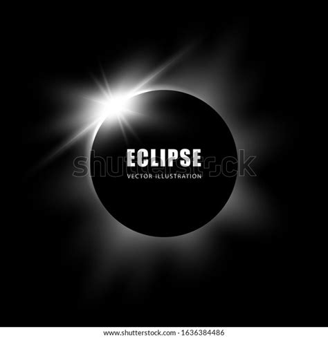 Solar Eclipse Black White Background Vector Stock Vector Royalty Free