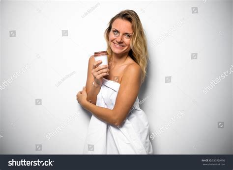 Happy Pretty Nude Blonde Woman White Stock Photo Shutterstock