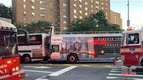 Nyc Tour Bus Driver Who Slammed Into City Bus Gets Ticket For Running