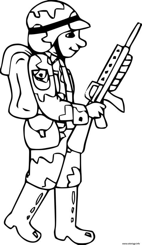 Coloriage Soldat Avec Fusil De Precision Dessin Militaire Imprimer