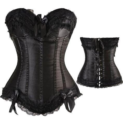 Black Sexy Bustier Underbust Lace Up Women Corset Top Steampunk Basques Lingerie EBay