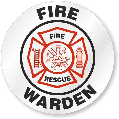 Fire Warden Fire Rescue Hard Hat Decals Signs Sku Hh 0537