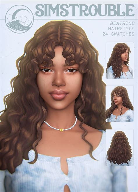 Beatrice By Simstrouble Simstrouble Sims 4 Curly Hair Sims Hair Sims