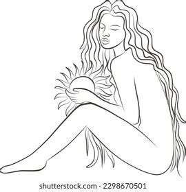 Nude Woman Line Art Vector Modelling Stock Vector Royalty Free Shutterstock