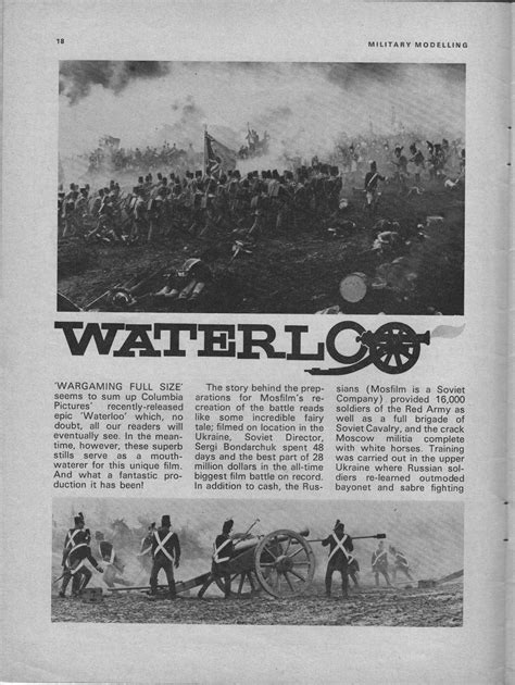 One Sided Miniature Wargaming Discourse: Waterloo movie from 1970 ...