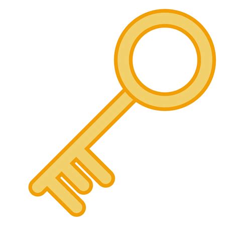 Cartoon gold key, skeleton logo, old gold, room house key 20717428 ...