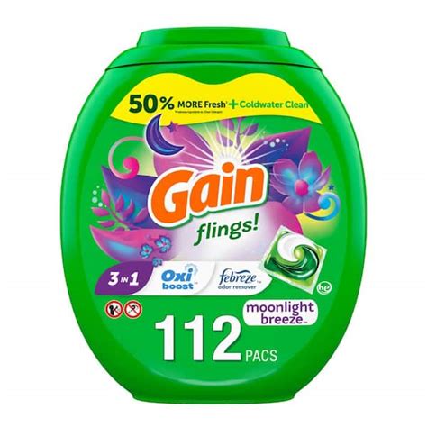 Gain Flings HE Moonlight Breeze Scent Liquid Laundry Detergent Pods