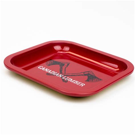 Canadian Lumber Small Lil Red Rolling Tray Glasss Station