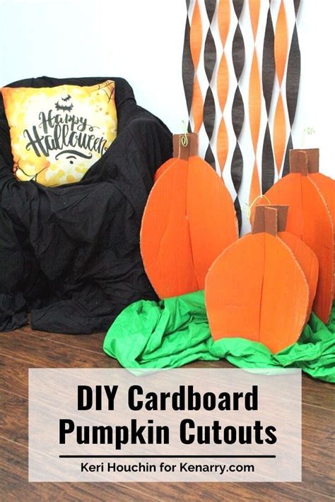 DIY Cardboard Pumpkin Cutout Fall & Halloween Home Decor | Pumpkin ...