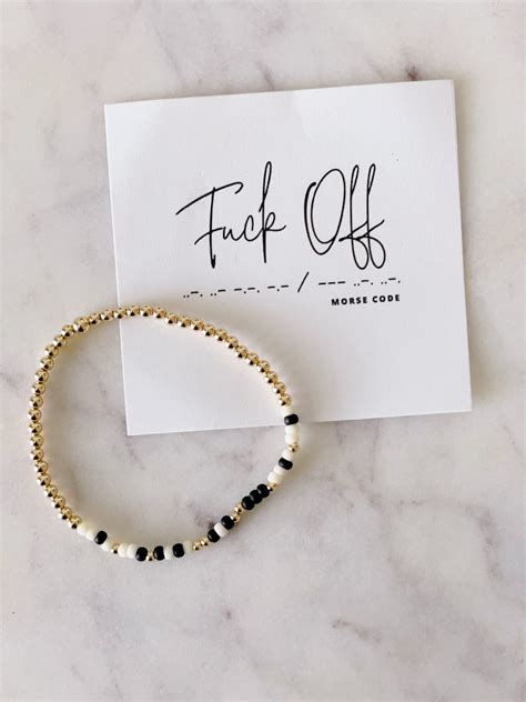 Fuck Off Morse Code Bracelet Morse Code Bracelets Piss Off Etsy