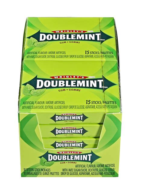 Wrigleys Doublemint Gum 10ct 15 Sticks Per Pack {imported From