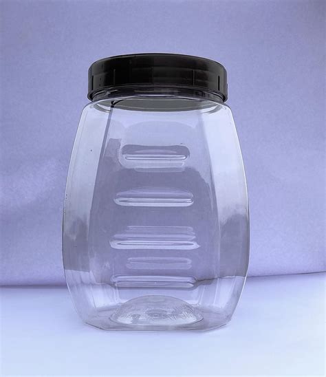 Kitchen Plain Container Jar 1 Kg Brown Jars Containers Plastic