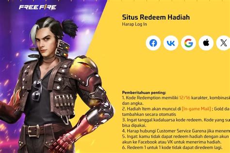 Kode Redeem Free Fire FF Wajib Dicoba Masih Aktif Hari Ini Ada Skin