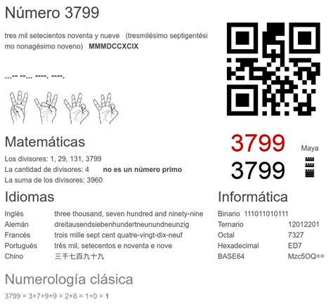 3799 número, la enciclopedia de los números - numero.wiki