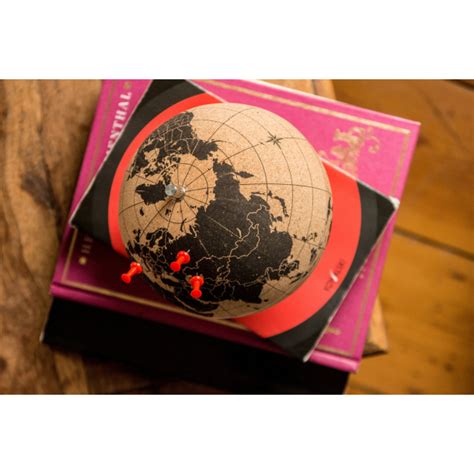 Small Black Natural Cork Globe 14cm Perfect For Any Globetrotter And