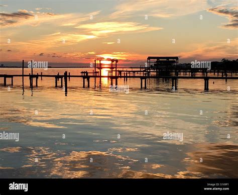 Sunset On The Santa Rosa Sound Florida Stock Photo Alamy