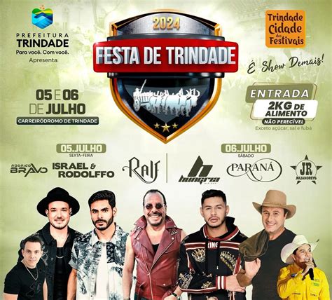 CONFIRA A PROGRAMAÇÃO DE SHOWS DA FESTA DE TRINDADE 2024 Prefeitura