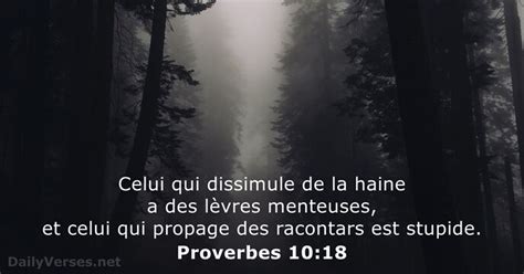 1 Novembre 2019 Verset Biblique Du Jour Proverbes 10 18