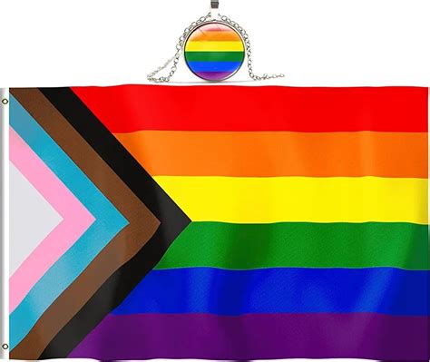 Progress Pride Flag 3x5 Ft Progress Flag Bright Vivid Colors Double Stitched LGBTQ Flag Gay