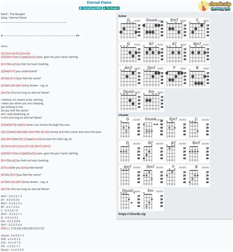 Chord: Eternal Flame - tab, song lyric, sheet, guitar, ukulele | chords.vip