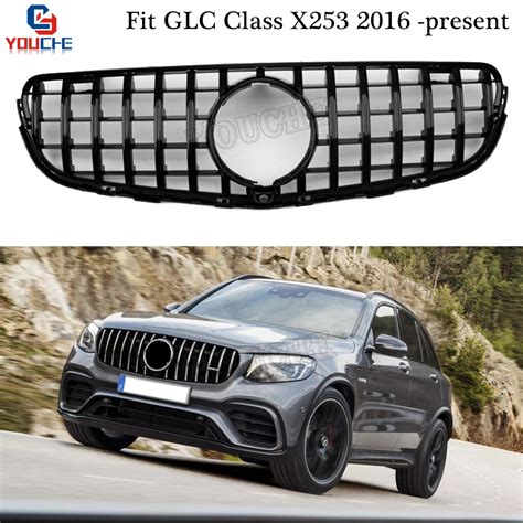 X Amg Style Grill Gt R Front Bumper Grille Mesh For Mercedes Glc