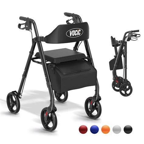 Walkers for Seniors with Seat, VOCIC Lightweight Iron-Aluminum