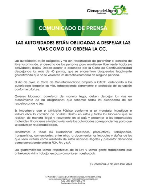 C Mara Del Agro Se Pronuncia Contra Bloqueos En El Pa S Izabalense Tv