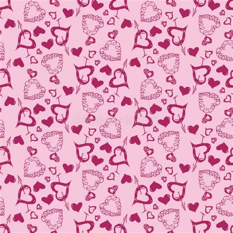 Love Heart Vector Seamless Pattern Stock Vector - Illustration of ...