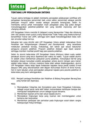 Lembaga Pelatihan Pengadaan Barang Jasa Intens Learning Center Pdf