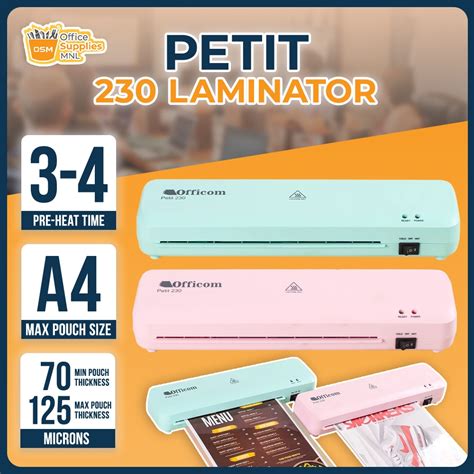 OFFICOM Laminating Machine Petit Document Laminator A Mini Portable Laminate HOT COLD ABS