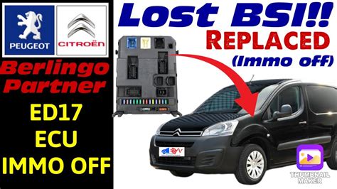 Citroen Berlingo Peugeot Partner Lost BSI Solved With Secondhand