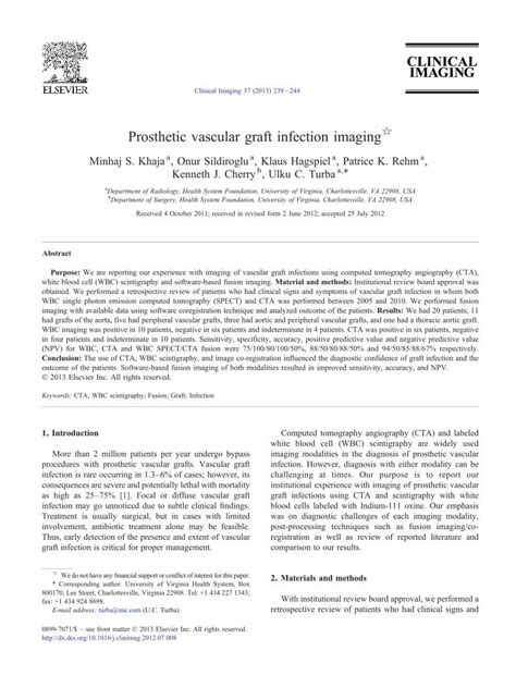 Pdf Prosthetic Vascular Graft Infection Imaging Pdfslidenet