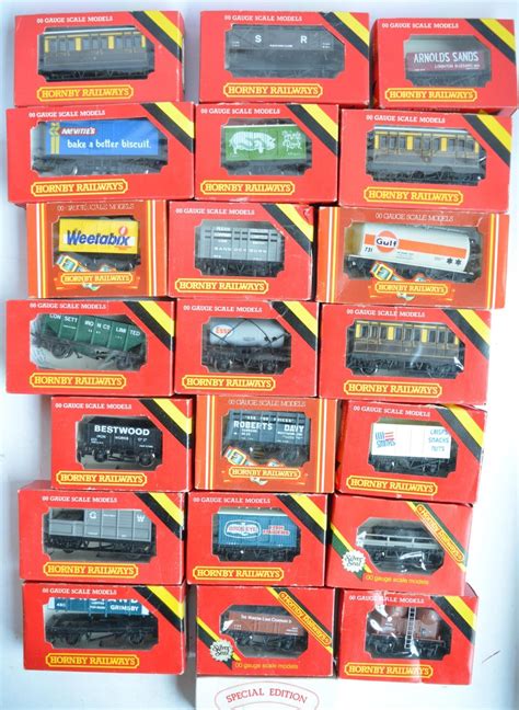 Collection Of Mostly Boxed Hornby OO Gauge Railway Wagons Locos Track