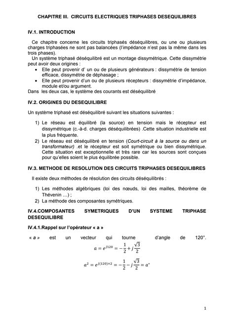 SOLUTION Chapitre 4 Systemes Triphases Desequilibres Studypool