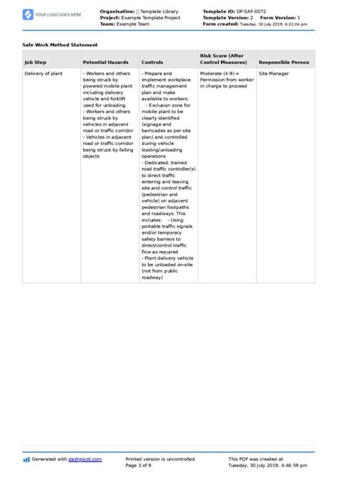 Safe Work Method Statement For Demolition Demolition Works Swms