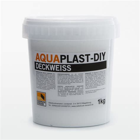 1kg AQUAPLAST DIY Deckweiß für dunkle Textilien Siebdruckfarbe