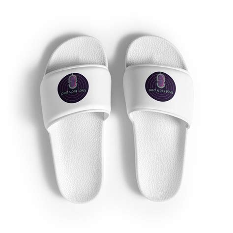 Men’s slides — that tech pod.