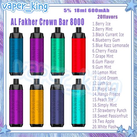 AL Fakher Crown Bar 8000 Puff Disposable E Cigarettes Mesh Coil 18ml