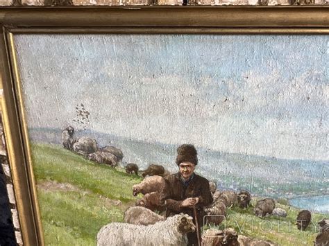 Старая подписная картина Пастух с овцами Молдова 1989 год (114974502 ...