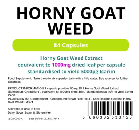 Horny Goat Weed Capsules High Strength Goatweed Mg Libido Pills