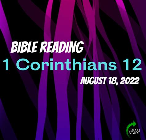 August 18 2022 Bible Reading FRESH START FELLOWSHIP