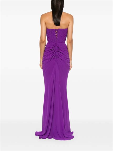 Ana Radu Floral Appliqu Maxi Dress Purple Farfetch