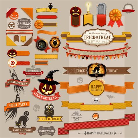 Set Of Retro Ribbons And Labels Stock Vector Illustration Of Emblem