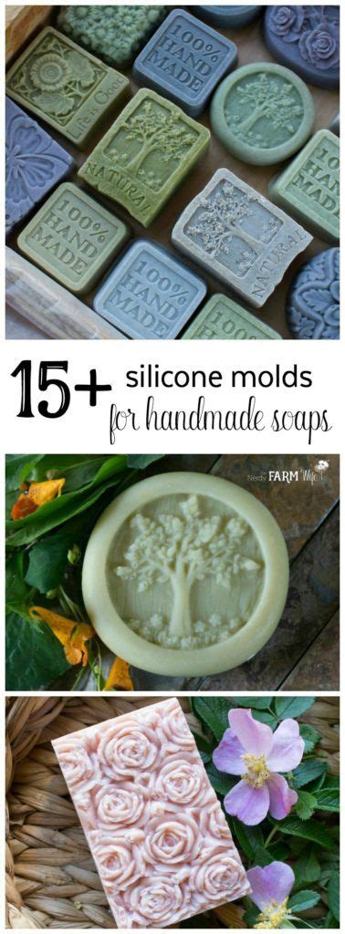 some soaps and flowers with text overlay that reads 15 + siloone molds ...