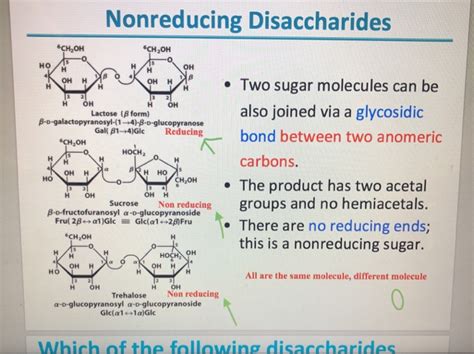 Examples Of Reducing And Nonreducing Sugars Difference Between