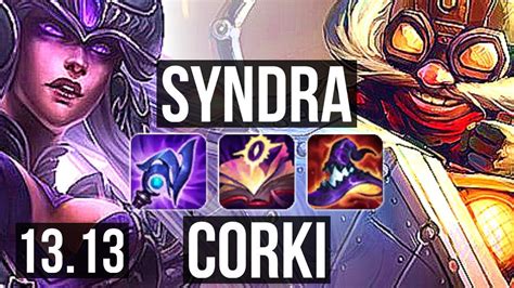 SYNDRA Vs CORKI MID 15 0 8 Legendary 300 Games EUW Master 13