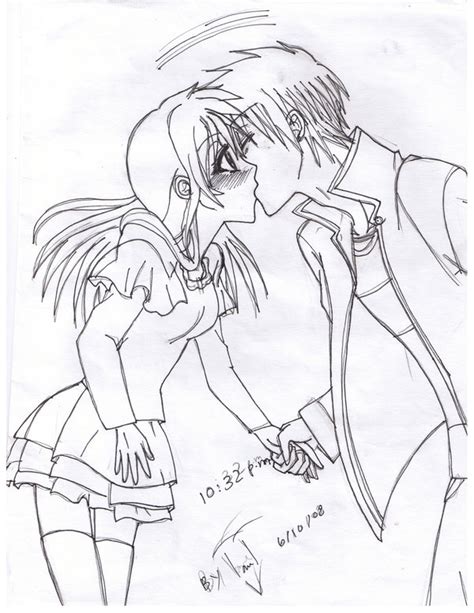 Anime Couple Kissing Drawing At Getdrawings Free Download