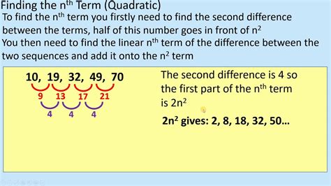 How To Find The Nth Term Of A Quadratic Sequence Maths Gcse Revision Lesson Maths School