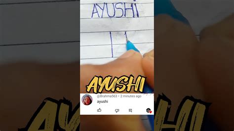 AYUSHI NAME LOGO COMMENT YOUR NAME #youtubeshorts #suscribe # ...